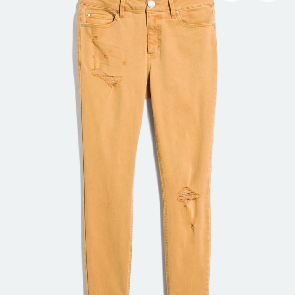 Tinsel Distressed Skinny Denim Jeans 12 Petite, inseam 25 Mustard Stitch Fix